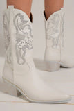 Rhinestone Detail Point Toe Boots