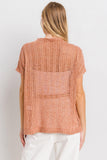 See Through Crochet Mock Neck Cover Up