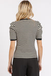 Striped Round Neck Puff Sleeve T-Shirt