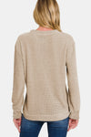 Chenille Waffle Round Neck Sweater