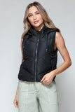 Zip Up Quilted Hooded Vest