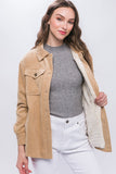 Corduroy Button Up Jacket with Sherpa Inside