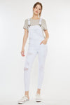 Distressed Skinny Denim Overalls