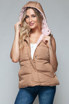 Snap and Zip Closure Hooded Vest