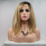 Lace Front Wigs Synthetic Mid-length Straight 12" 130% Density