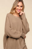 Slit Texture Asymmetric Sweater