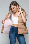 Snap and Zip Closure Hooded Vest