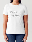 VERY CLASSY VERY THOUGHTFUL Letter Graphic Short Sleeve Tubular T-Shirt