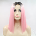 Lace Front Wigs Synthetic Mid-length Straight 12" 130% Density