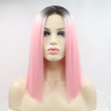 Lace Front Wigs Synthetic Mid-length Straight 12" 130% Density