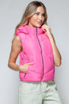 Zip Up Quilted Hooded Vest