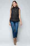 Snap and Zip Closure Hooded Vest