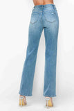 Distressed High Rise Straight Jeans