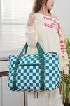 Checkered Multi-Pocket Travel Bag