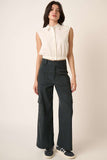 Wide Leg High Waist Pants with Cargo Pockets