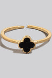 Clover Charm Dainty Band Ring