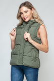 Snap and Zip Closure Hooded Vest