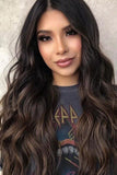 Lace Front Wigs Synthetic Long Wave 26" Heat Safe 150% Density in Brown