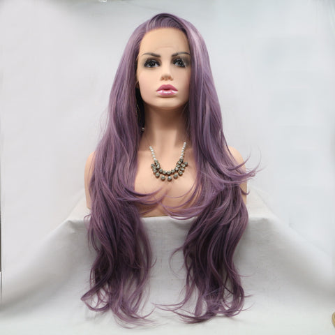 Lace Front Wigs Synthetic Long Wavy 24" 130% Density