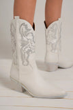 Rhinestone Detail Point Toe Boots