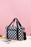 Checkered Multi-Pocket Travel Bag