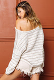 Stripe V-Neck Knit Top