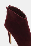 Suede Stiletto Ankle Booties with Back Zippers