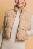 Zip Up Turtleneck Cropped Vest Coat