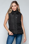 Snap and Zip Closure Hooded Vest