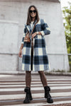 Plaid Button Up Lapel Collar Coat