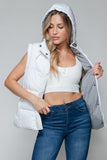 Snap and Zip Closure Hooded Vest