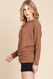 Drop Shoulder Long Sleeve Knit Top