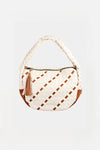 Tassel Detail Weave Semi Circle Bag