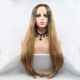 Lace Front Wigs Synthetic Long Straight 24" 130% Density