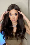 Lace Front Wigs Synthetic Long Wave 26" Heat Safe 150% Density in Brown