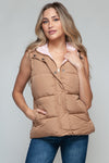 Snap and Zip Closure Hooded Vest