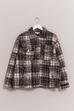 Plaid Button Up Boucle Jacket