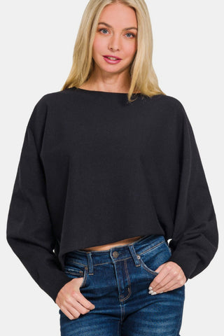 Asymmetric Hem Long Sleeve Sweater