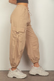 Elastic Waist Woven Cargo Pants