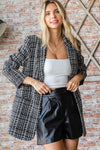 Lurex Mixed Tweed One Button Blazer