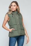 Snap and Zip Closure Hooded Vest