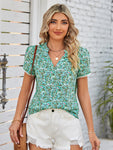 Floral Notched Neck Blouse