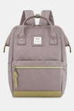 Contrast Waterproof Canvas Backpack Bag with Side Pockets