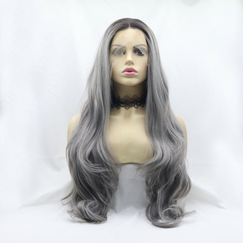 Lace Front Wigs Synthetic Long Wavy 24" 130% Density