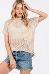 See Through Crochet Mock Neck Cover Up