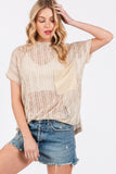 See Through Crochet Mock Neck Cover Up