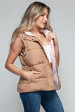 Snap and Zip Closure Hooded Vest