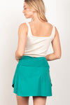 Crossover Waist Active Skirt with Short Liner