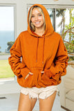 Ruched Long Sleeve Washed Fleece Hoodie