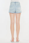 High Rise Repaired Mom Denim Shorts